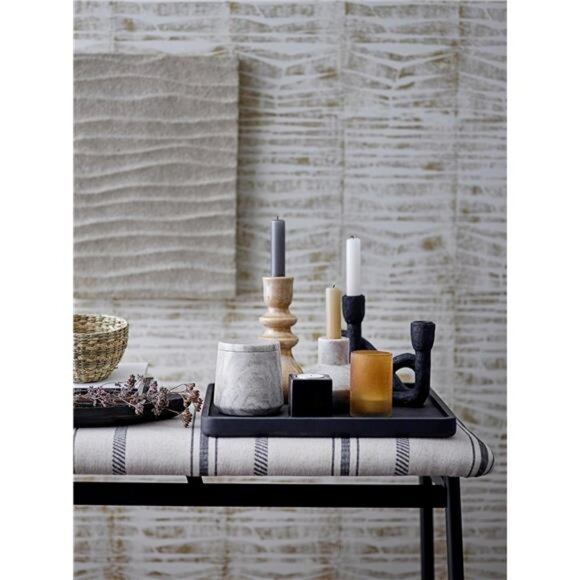 Black sculptural double taper candle holder modern resin centerpiece home decor - Picture 4 of 8